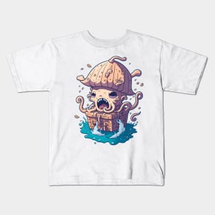 Pirate's Lair: The Screaming Octopus Awaits Kids T-Shirt